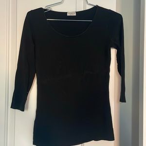 Vestimenta made in Italy scoop neck black top
